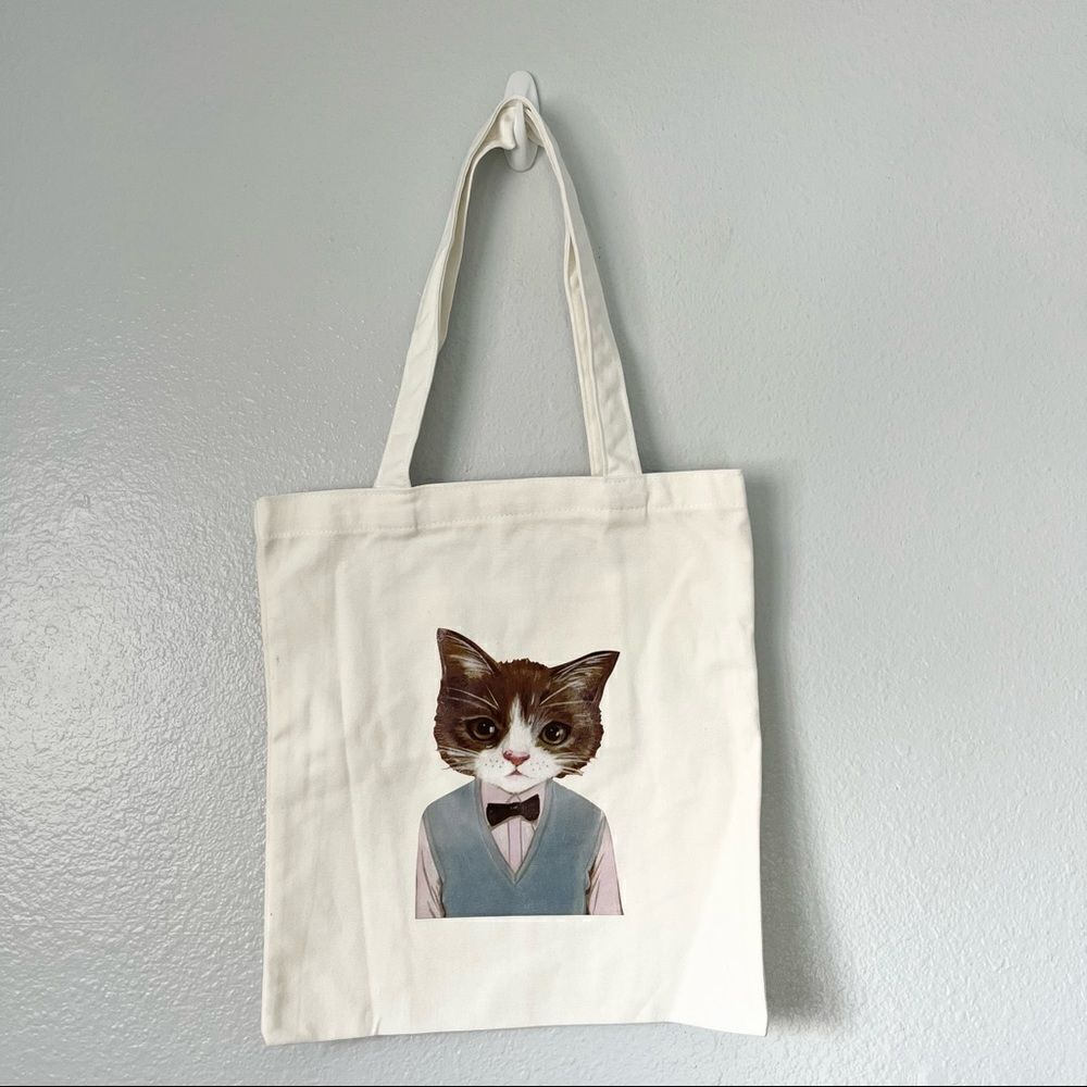 New Cat Print Canvas Bag